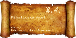 Mihalicska Axel névjegykártya